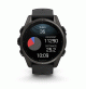 fenix 8 – 43 mm, AMOLED - Sapphire, Carbon grey DLC titanium with Black/pebble grey silicone band - 010-02903-21 - Garmin